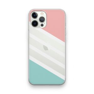 Strepen pastel: iPhone 12 Pro Transparant Hoesje
