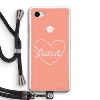 Friends heart: Pixel 3 Transparant Hoesje met koord
