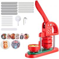 VEVOR Button Machine Button Making Machine 58mm Pinmaker Rond 100 Button Onderdelen Rood