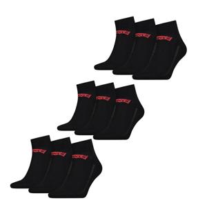 Levi's Quarter Sokken 9-pack Batwing Logo Zwart-35/38