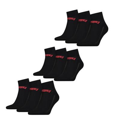 Levi's Quarter Sokken 9-pack Batwing Logo Zwart-43/46