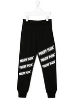 Philipp Plein Junior pantalon de jogging à logo contrastant - Noir - thumbnail