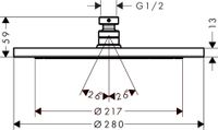 Hansgrohe Croma 280 air 1jet hoofddouche 28cm chroom 26220000 - thumbnail