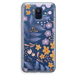 Flowers with blue leaves: Samsung Galaxy A6 (2018) Transparant Hoesje