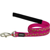 Hondenriem Red Dingo STYLE STARS LIME ON HOT PINK 2 x 120 cm - thumbnail