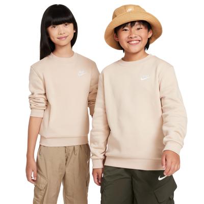 Nike Sportswear Club Fleece Crew Sweater Kids Lichtbeige Wit