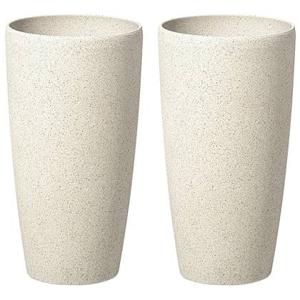 Beliani - ABDERA - Bloempot set van 2 - Beige - Klein - Stenenmix