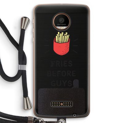 Fries before guys: Motorola Moto Z Force Transparant Hoesje met koord