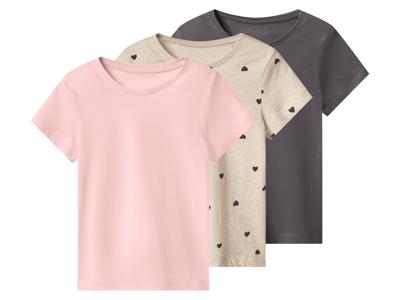 lupilu Set van 3 kinder T-shirts (lichtroze/beige/donkergrijs, 122/128) lupilu Set van 3 kinder T-shirts (lichtroze/beige/donkergrijs, 122/128)