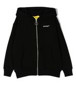 Off-White Kids hoodie zippé à logo Racing Arrow - Noir - thumbnail