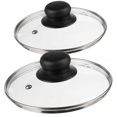 Universele glazen pannendeksels - set van 2x stuks - Dia 24-28 cm