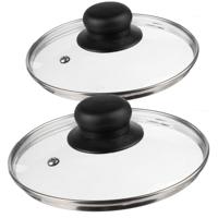 Universele glazen pannendeksels - set van 2x stuks - Dia 24-28 cm Universele glazen pannendeksels - set van 2x stuks - Dia 24-28 cm