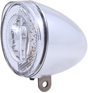 Spanninga Koplamp Spanninga Swingo XB LED met reflector incl. batterijen - Chroom