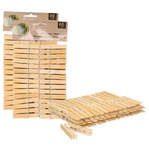 Ultra clean wasknijpers - 120x - bamboe hout - 7 cm - wasspelden knijpers - was ophangen - drogen