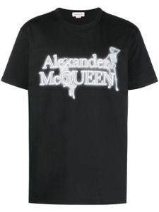 Alexander McQueen t-shirt à logo imprimé en coton - Noir