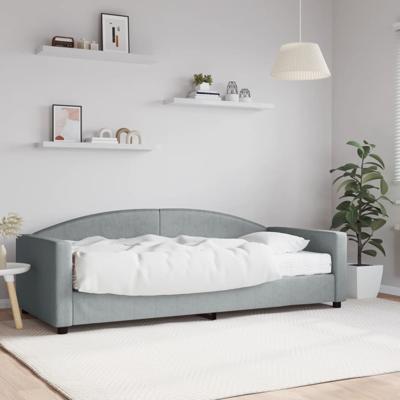 Slaapbank met matras 90x200 cm stof lichtgrijs