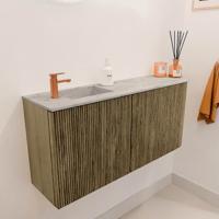 Toiletmeubel Mondiaz Joya Dlux | 91.6 cm | Meubelkleur Dusk | Faye wastafel Glace Wasbak Links | 1 kraangat