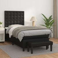 Boxspring met matras kunstleer zwart 100x200 cm