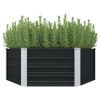 VidaXL Plantenbak verhoogd 129x129x45cm gegalvaniseerd staal antraciet