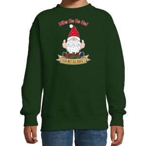 Bellatio Decorations kersttrui/sweater voor kinderen - Kado Gnoom - groen - Kerst kabouter 14-15 jaar (170/176)  -