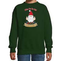 Bellatio Decorations kersttrui/sweater voor kinderen - Kado Gnoom - groen - Kerst kabouter 14-15 jaar (170/176)  -