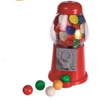 Rode mini kaugomballen automaat van plastic 13 cm