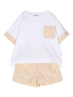 Il Gufo ensemble t-shirt-short à rayures - Blanc - thumbnail