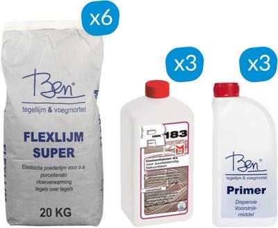 Ben flexlijm montageset voor wand- en vloertegels 24m2