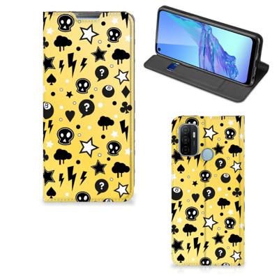 Mobiel BookCase OPPO A53 | A53s Punk Geel Mobiel BookCase OPPO A53 | A53s Punk Geel