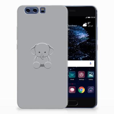Huawei P10 Plus Telefoonhoesje met Naam Grijs Baby Olifant Huawei P10 Plus Telefoonhoesje met Naam Grijs Baby Olifant