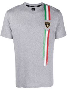 Automobili Lamborghini t-shirt en coton à logo brodé - Gris