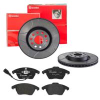 Remmenset, remschijf BREMBO, Remschijftype: Binnen geventileerd, Inbouwplaats: Vooras, u.a. für VW, Skoda, Audi, Seat