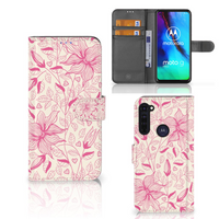 Motorola Moto G Pro Hoesje Pink Flowers - thumbnail