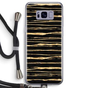 Gouden strepen: Samsung Galaxy S8 Transparant Hoesje met koord