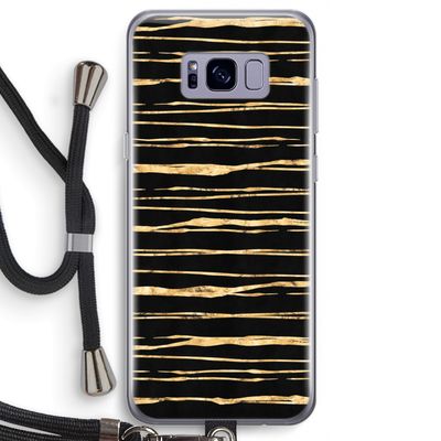 Gouden strepen: Samsung Galaxy S8 Transparant Hoesje met koord