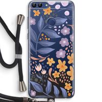 Flowers with blue leaves: Huawei P Smart (2018) Transparant Hoesje met koord