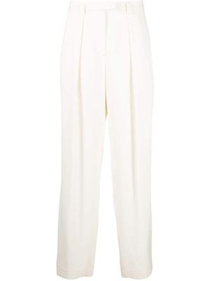 Brunello Cucinelli pantalon de tailleur à taille haute - Blanc