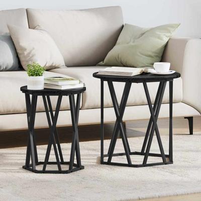 Salontafel 2 pcs Zwart eiken 50 x 50 x 50 cm