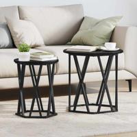 Salontafel 2 pcs Zwart eiken 50 x 50 x 50 cm