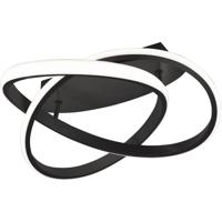 LED Plafondlamp 18W Dimbaar Warm Wit 3000K - Rond Mat Zwart Metaal