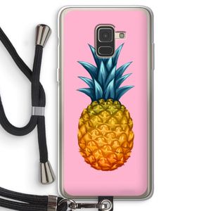 Grote ananas: Samsung Galaxy A8 (2018) Transparant Hoesje met koord