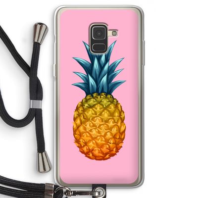 Grote ananas: Samsung Galaxy A8 (2018) Transparant Hoesje met koord