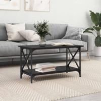 Salontafel Zwart eiken 80 x 45 x 45.5 cm Bewerkt hout