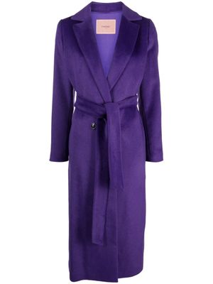 TWINSET manteau ceinturé à boutonnière croisée - Violet