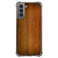 Samsung Galaxy S21 Stevig Telefoonhoesje Donker Hout