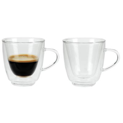 Dubbelwandige glazen - 2x st - 160 ml - transparant - glas - espresso koffieglazen