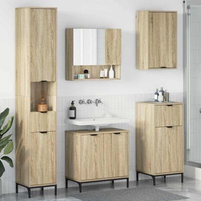 Badkamermeubelset met lade Sonoma Eiken Engineered hout, Metaal