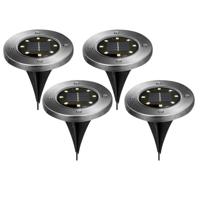 Cepewa Buiten prik spot - 4x - solar verlichting - tuinpad/plant verlichting - LED - 12 cm