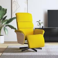 Fauteuil verstelbaar met voetensteun stof lichtgeel