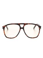 Saint Laurent Eyewear lunettes de soleil à monture oversize - Marron - thumbnail